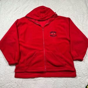 Vintage 90s Pro Edge Chicago Bulls NBA Fleece Zip Up Sweatshirt Hoodie